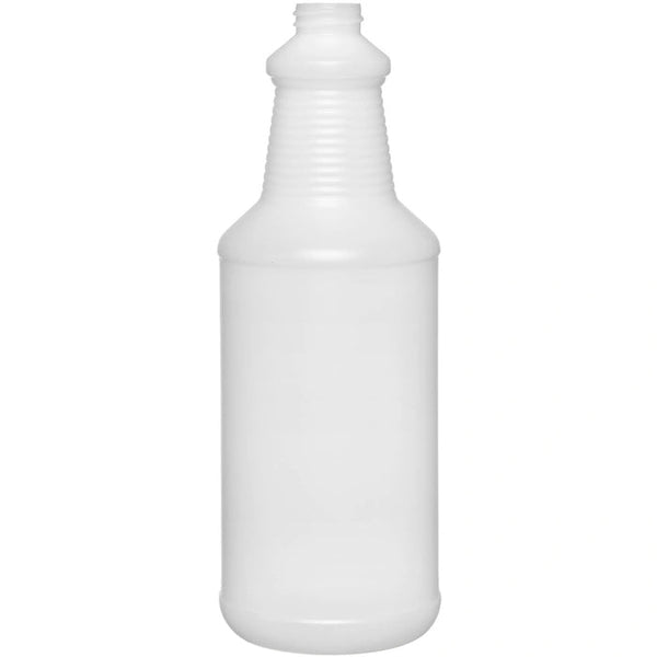 32 oz Bottle, 28-400 Natural HDPE Carafe Style Round Plastic Bottle with cap