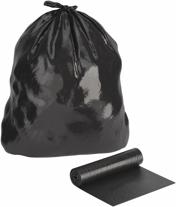 Trash Bags 55 Gal, 38" x 58", 1.5 Mil, Black, Case of 100