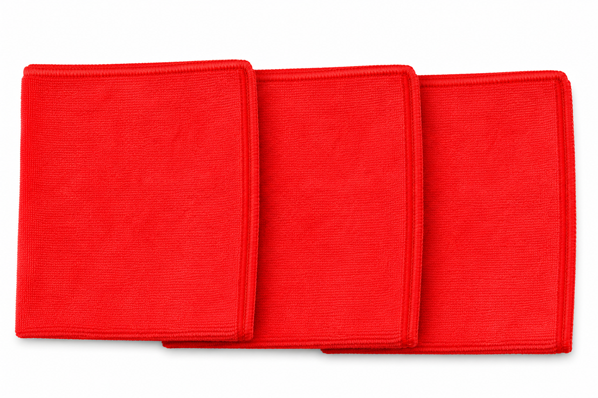 Microfiber Towel, Red, 16"x16"