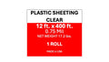 Plastic Sheeting 12' x 400' 0.75 Mil Low Density Clear