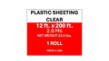 Plastic Sheeting 12' x 200' 2.0 Mil Clear