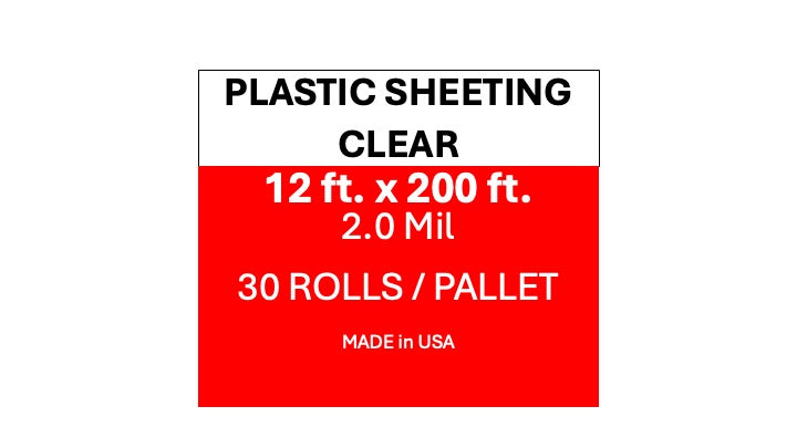 Plastic Sheeting 12' x 200' 2.0 Mil Clear