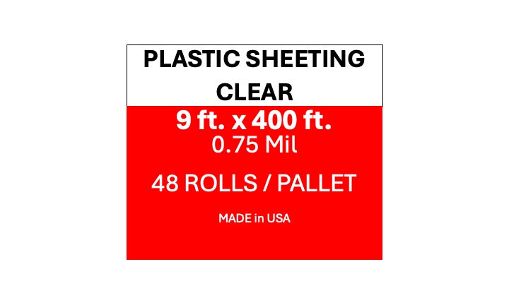 Plastic Sheeting 9' x 400' 0.75 Mil Low Density