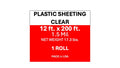 Plastic Sheeting 12' x 200' 1.5 Mil Clear