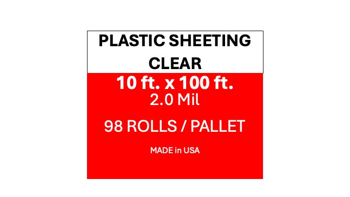Plastic Sheeting 10' x 100' 2.0 Mil Clear