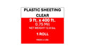 Plastic Sheeting 9' x 400' 0.75 Mil Low Density