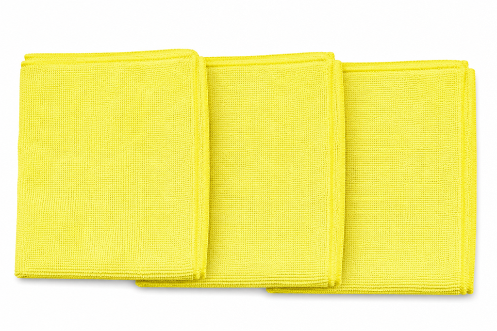 Microfiber Towel, Yellow, 16"x16"